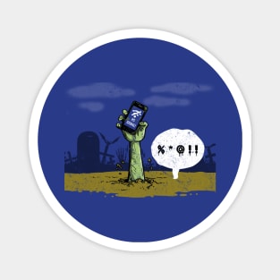 Funny Zombie Holding Phone No Internet Grave Funny Horror Cartoon Magnet